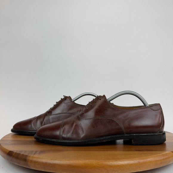 ferragamo brown dress shoes SALVATORE FERRAGAMO Size 10 Brown Burnished Leather Sneakers – Sui Generis  Designer Consignment
